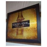 Miller Genuine Draft Framed Bar Advertising Sign