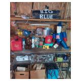 Assorted Workshop Lot with Tools, Metal Sculptures, and Miscellaneous Items