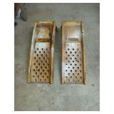 Pair of Yellow Metal Car Ramps with Perforated Traction Holes