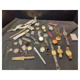 Assorted Mixed Lot of Wristwatches Pocket Watches and Collectible Accessories