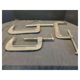Assorted Metal C-Clamps Including Central Forge and Pro Series