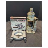 Larin 4-Ton Hydraulic Bottle Jack and Performance Tool Bearing Separator Lot