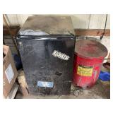 General Electric Compact Refrigerator and Justrite Oily Waste Can