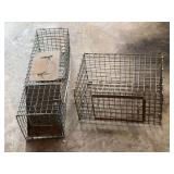 Two Wire Mesh Live Animal Cages Including 7x7x24 Inch Trap