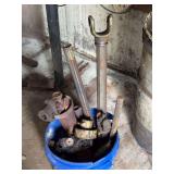 Bucket of Miscellaneous Agricultural Equipment Parts and Hardware