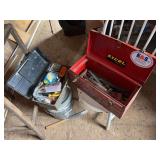 Assorted Toolboxes with Hand Tools and Electrical Components