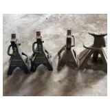 Assorted Automotive Jack Stands Including Three-Ton and Two-Ton Capacities