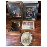 Assorted Framed Prints and Wall Mirror Lot