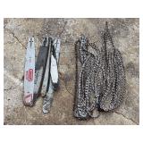Assorted Chainsaw Guide Bars and Saw Chains