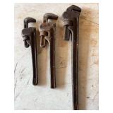 Set of Three RIDGID Heavy Duty Pipe Wrenches