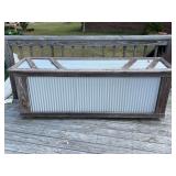 Custom Wood and Corrugated Metal Storage Chest with Pool Accessories