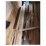 Assorted Lumber, Metal Chair, and Workshop Material Lot