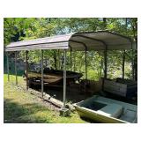 Metal Carport 20 Feet Long x 12 Feet Wide x 8 Feet Tall with Two Unattached Frame Pieces