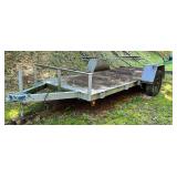 Gray Metal Trailer measuring 14x5 Feet (No Title)