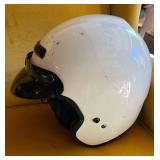 Fulmer White Motorcycle Helmet with Visor and Storage Bag - Size Medium