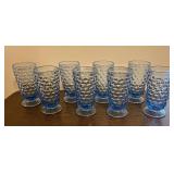 Set of 8 Blue Glass Tumblers