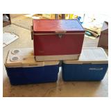 Lot of 3 Coleman Coolers