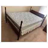 Wooden Spindle Bed Frame with Mattress and Box Spring