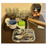Assorted Kitchenware Lot Including Utensils, Glassware, and Grater