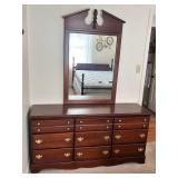 Carolina Furniture Works Inc. Nine-Drawer Dresser with Matching Mirror