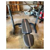 Weider Club C240 Weight Bench with Marcy MD-859P Racks and Barbell