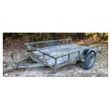 Single Axle Utility Trailer with Wooden Deck
