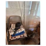 Fishing Poles, Galvanized Bucket, Shovel, and Miscellaneous Household Items