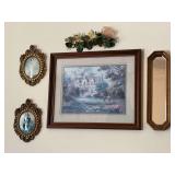 Framed Lee K. Parkinson 1989 Landscape Print with Portrait Frames and Mirror Set