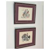 Framed Norman Rockwell Art Prints Set of Two