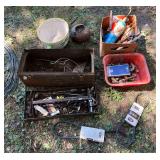 Assorted Hand Tools, Toolboxes, Belts, and Electrical Wire Lot