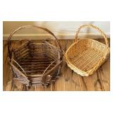 Set of 2 Woven Wood and Willow Baskets
