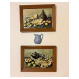 Framed Still Life Paintings and Blue Pitcher Wall Decor Assortment