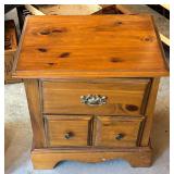Wooden 3 Drawer Nightstand