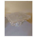 Square Patterned Glass Cake Stand