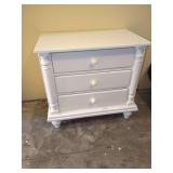 White Painted Three-Drawer Bedside Chest