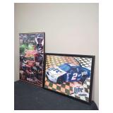 Two Framed Miller Racing Memorabilia Displays Featuring Rusty Wallace and 25 Years in Racing