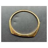 Michael Kors Gold-Tone Hinged Bangle Bracelet with Blue Inlay