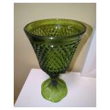 Avocado Green Glass Compote