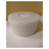 Fire-King Milk Glass Casserole Dish with Lid