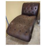 Upholstered Chaise Lounge with Button Tufting