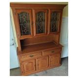 Wood Hutch with Glass Accents