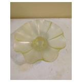 Iridescent Yellow Glass Bowl with Petal Design