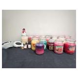 Large Assortment of Scented Jar Candles and Wallflowers Home Fragrance Refills