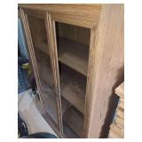 Wood Frame Display Cabinet with Glass Doors