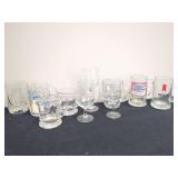 Assorted Glassware Collection Including Beer Steins and Wine Glasses