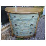 Topart Furniture Hand-Painted Half-Round 3-Drawer Chest