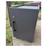 Gray Locking Cabinet with Casters