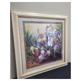 Framed Floral Print Depicting Iris Arrangement