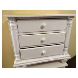 White Painted Wood Three-Drawer Chest
