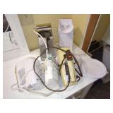 Kitchen Utensils Including Sunbeam Mixmaster and Betty Crocker Stand Mixer